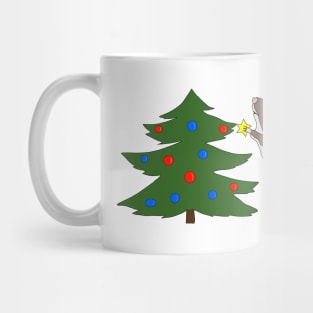 Cute brown gerbil decorating Christmas tree Mug